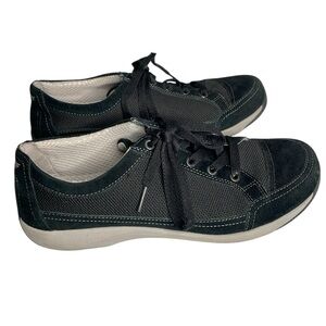 Dansko Harmony Black Lace-Up Suede Sneakers Size 39